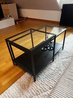 Couchtisch aus Metall und Glas schwarz