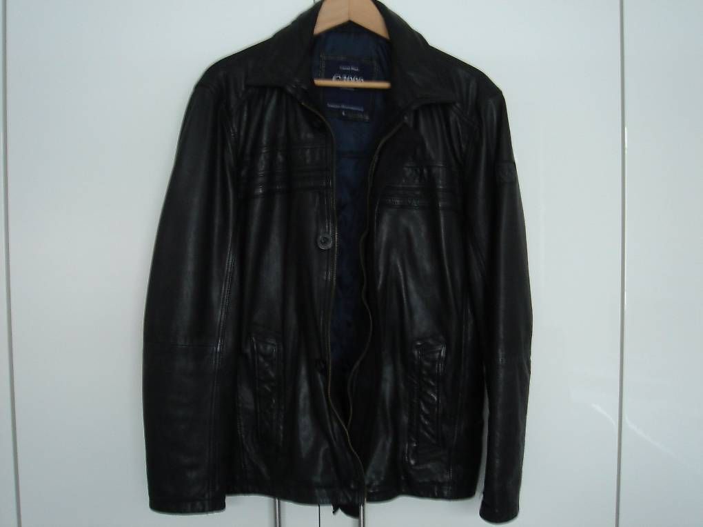 Giacche: Schwarze lange Herren Lederjacke – Usato da Bellach venduto da MikaSol 1