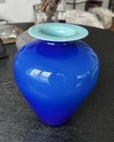 Vintage Glasvase blau türkis Murano Stil Unikat
