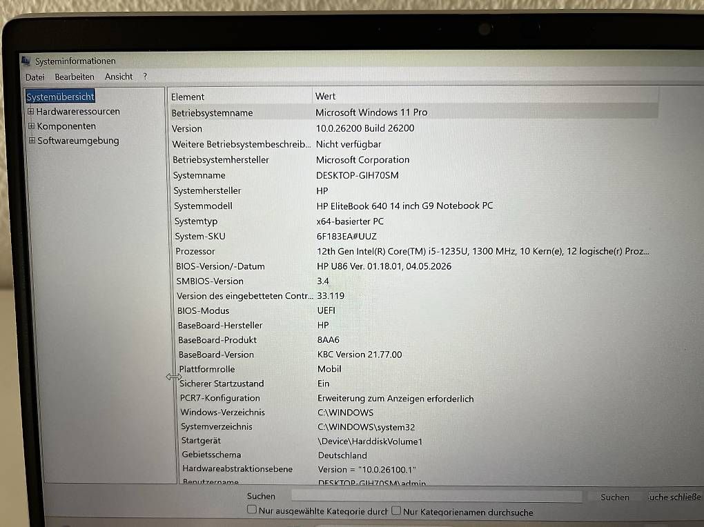 Notebook: HP EliteBook 640 14" G9 – Usato da Winterthur venduto da benutzer-name 3