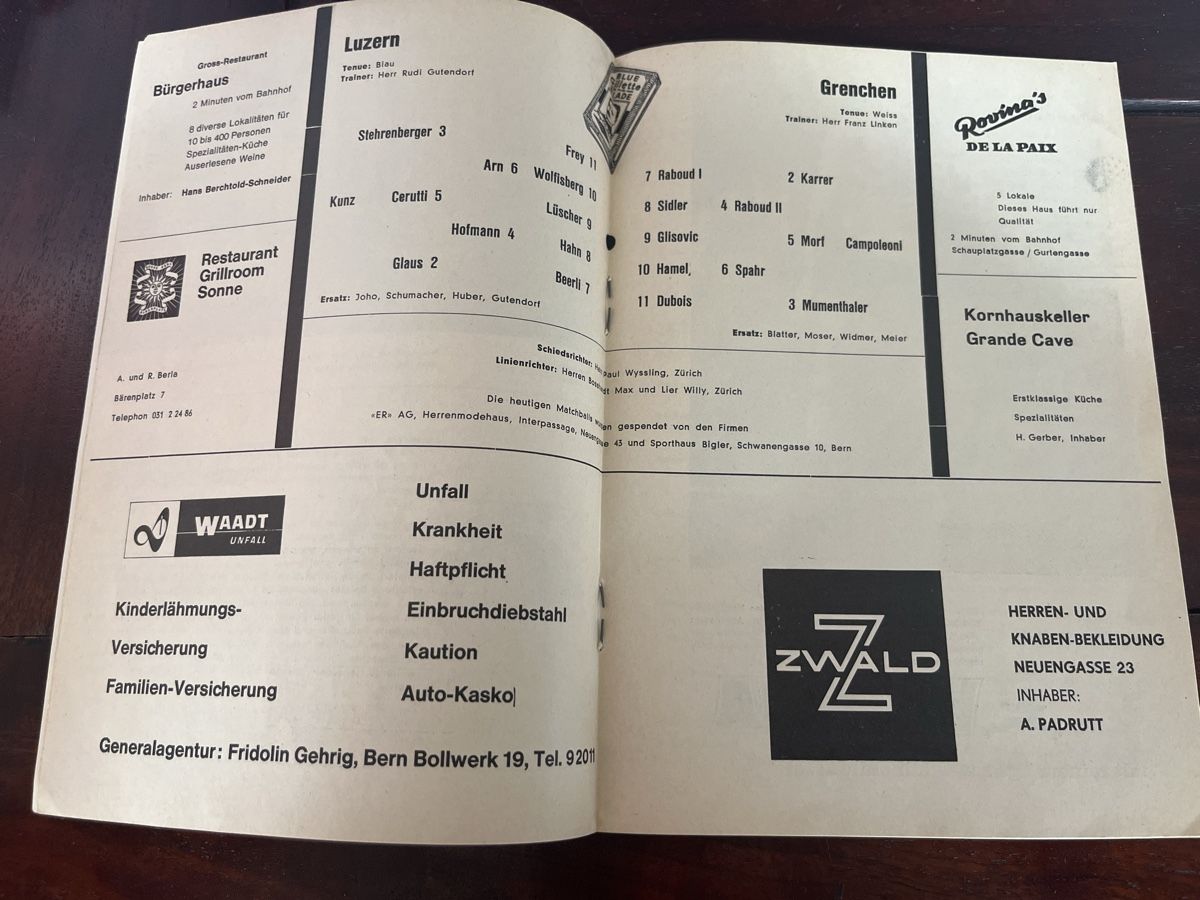 Riviste & Magazine: FC Luzern FCL FC Grenchen Vintage Matchprogramm Cupfinal – Usato da Wallisellen venduto da theadicts77 1