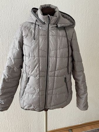 Veste matelassée CECIL, gris chiné, capuche, 