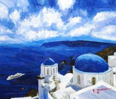 Modern Art - Kirche auf Santorin