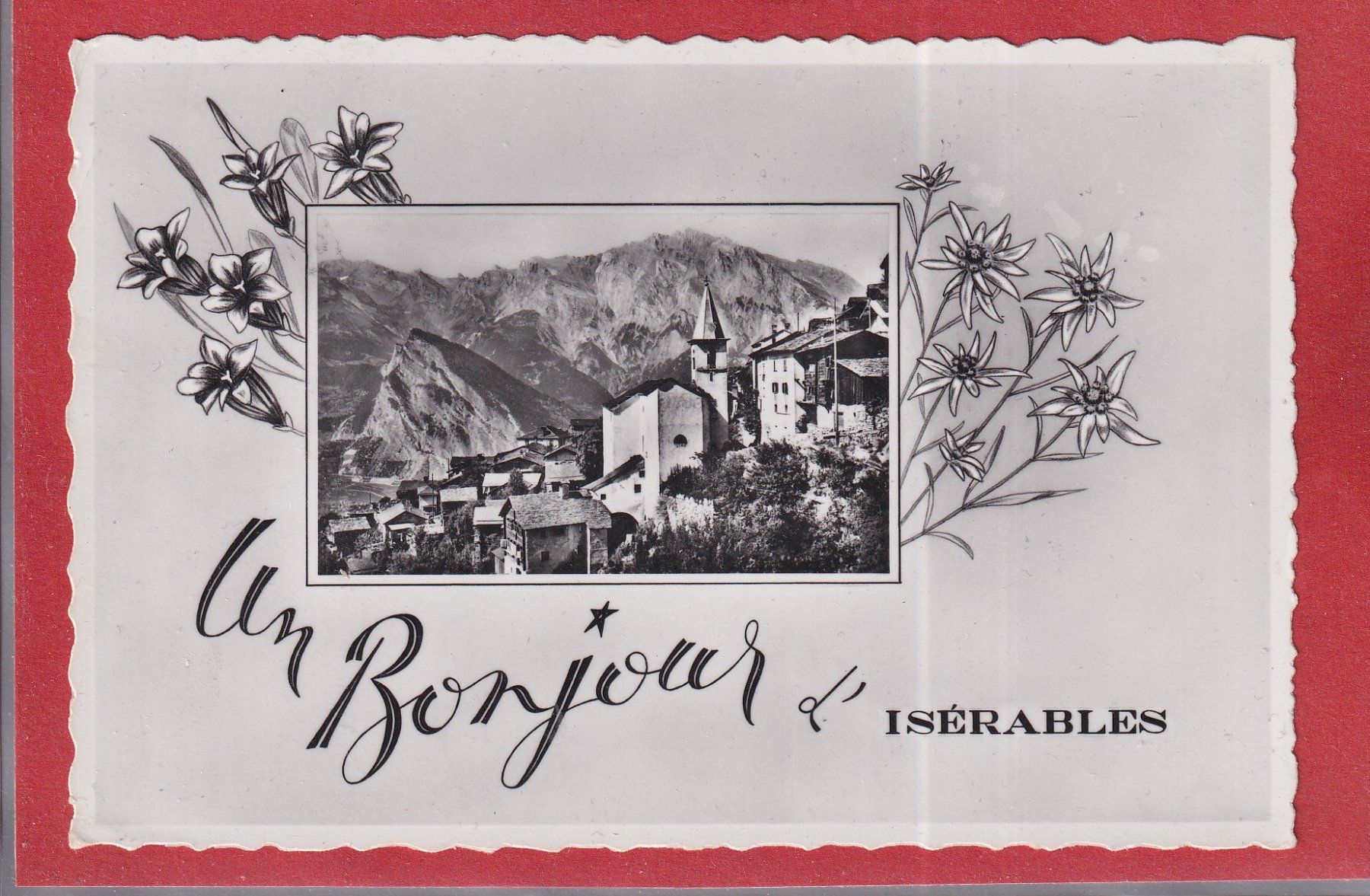 Cartoline postali: Isérables - Un bonjour ... 1956 – Usato da Orvin venduto da Pyaeschli