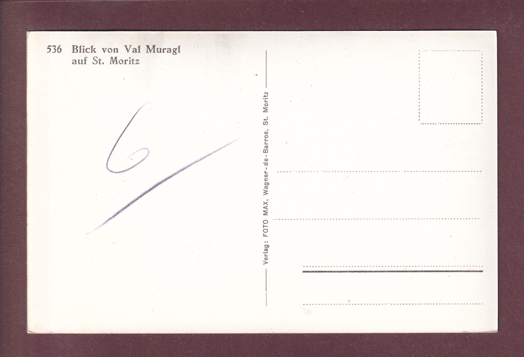Cartes postales: Blick von VAL MURAIGL auf St. Moritz – D'occasion à Pully par nicecards 1