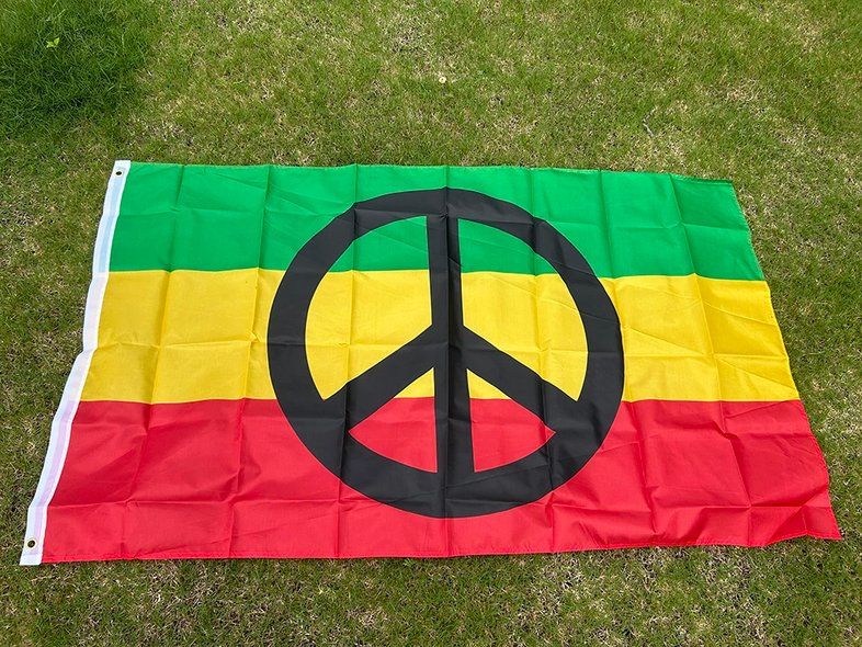 Bandiere: 3x Rasta-Friedensflagge SKY 90x150cm - Drapeau de paix rasta – Nuovo e nell'imballaggio originale da Bussigny venduto da NATURALO