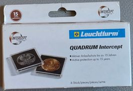 Leuchtturm QUADRUM Intercept Muenzenkapseln, 6 Stueck 26 mm.