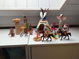 Playmobil Western – grand lot campement amérindien avec tipi