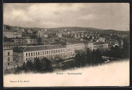 Zürich, Kantonsspital mit Parkanlage, H
