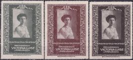 Vignetten: VICOTRIA LUISE (von PREUSSEN) drei Vignetten
