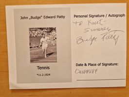 John "Budge" Edward Patty, Original Autogramm s/w