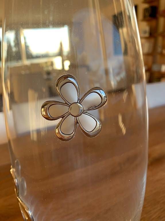 Vasi & Recipienti: Glas Vase mit Silber Details – Usato da Riehen venduto da babba1958 2