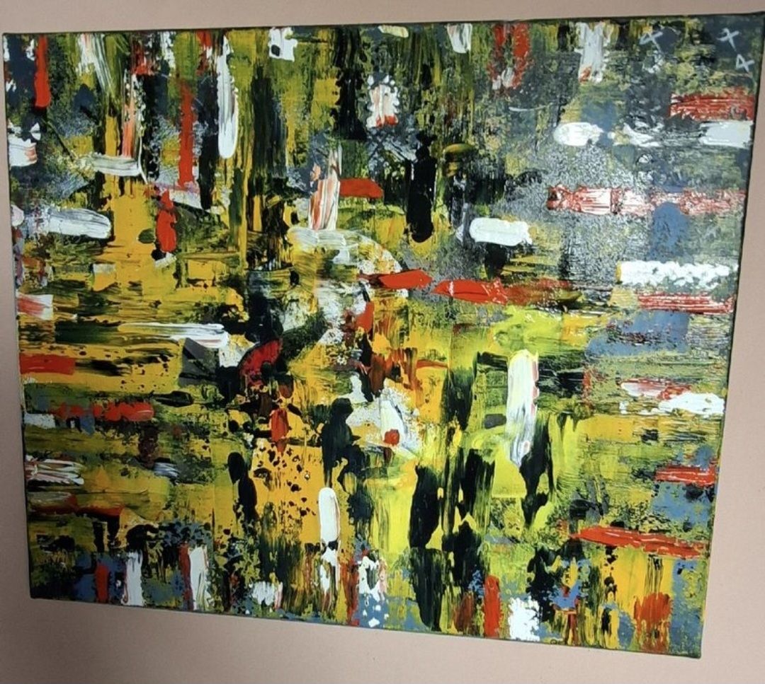 Tableaux: Originales abstraktes Gemälde, handgemalt,50×60 – Neuf (Voir description) à Riehen par Steinbock1970 1