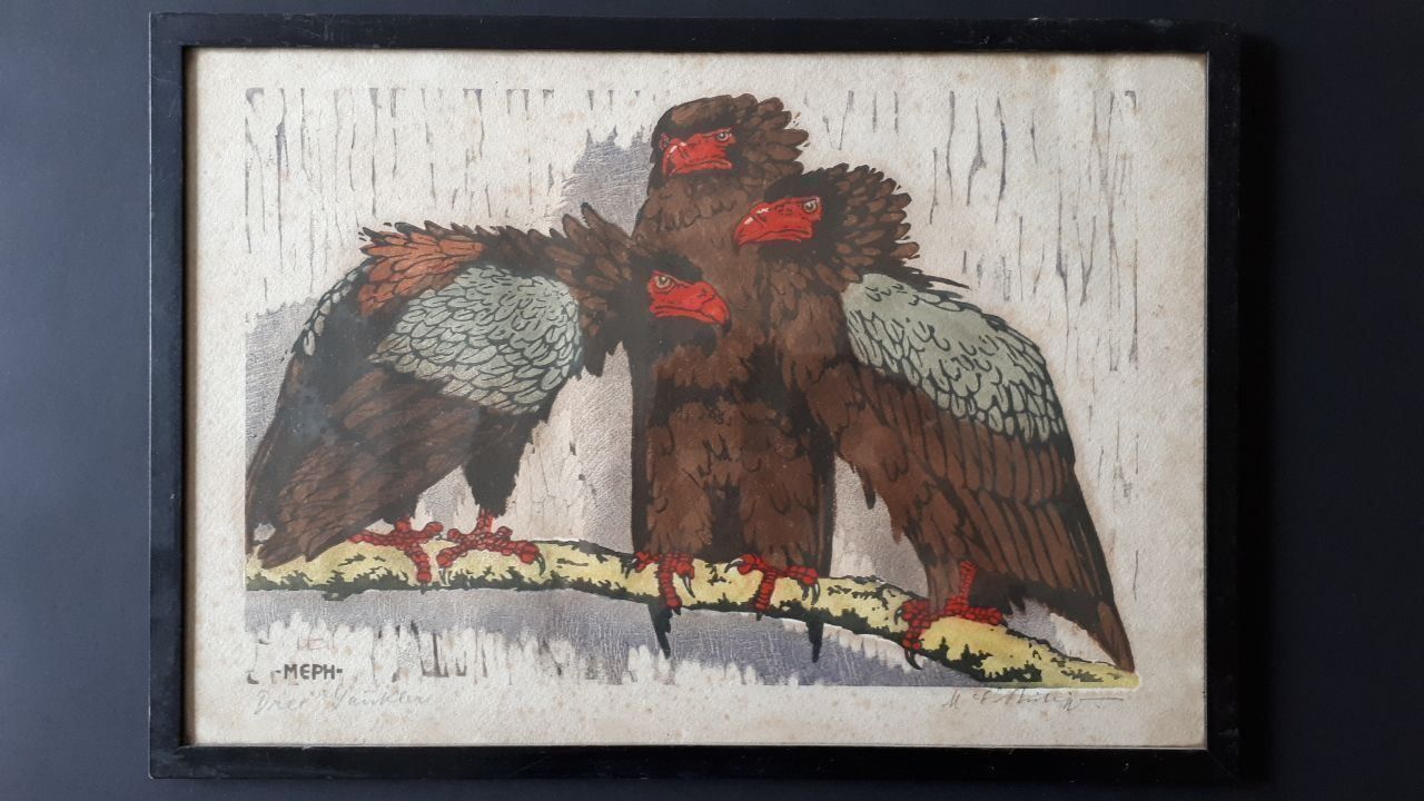 Xilografie: Jugendstil ORIGINAL FARBHOLZSCHNITT SIGNIERT – Usato da Dielsdorf venduto da anabur