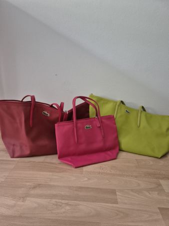 Taschen Set Lacoste 3 Stck. Farben rot, pink, lime grün