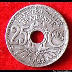 Tutti le monete: 25 Centimes Frankreich 1922 – Usato da Kriens venduto da TSCH1