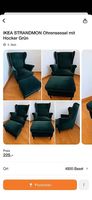IKEA STRANDMON Ohrensessel mit Hocker