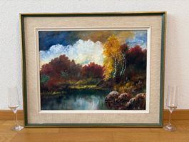 76.5 cm breit x62 cm hoch/ H.v.Moos, atemberaubendes Gemälde