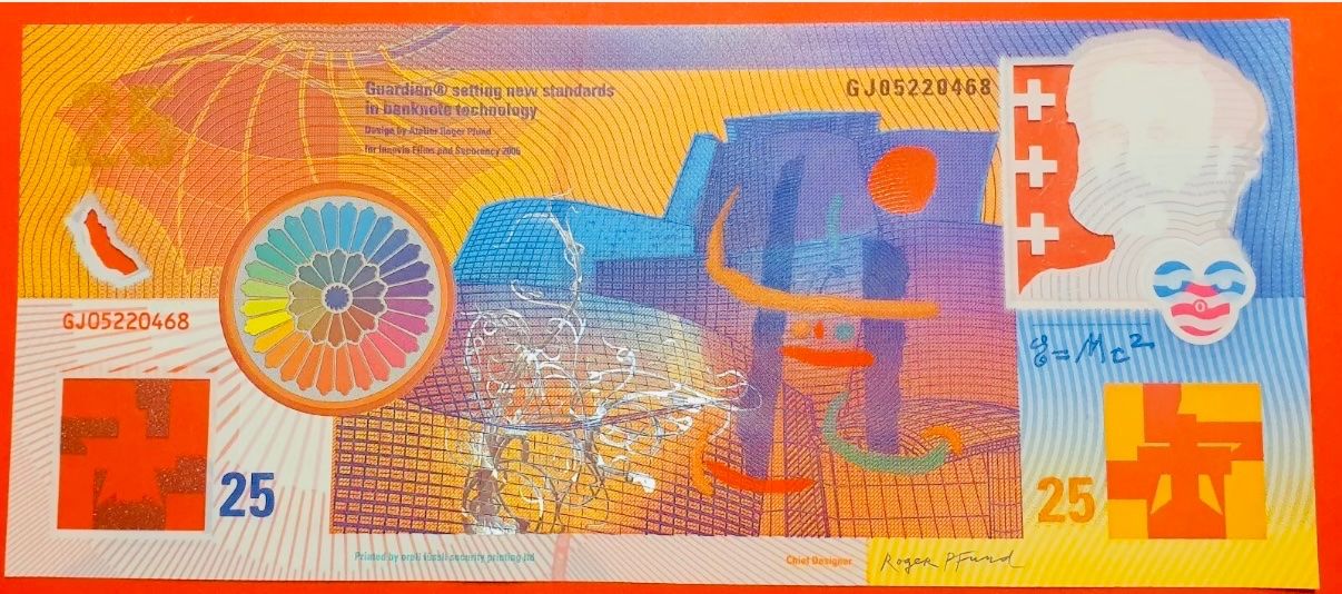Banconote: **25 Franken CH 2000 Probe/Testnote Polymer Banknote UNZ** – Usato da Langrickenbach venduto da MeUs74 1