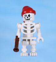 Lego Minifigur Pirates Skelett Totelkopf rotes Kopftuch