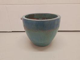 Blumentopf; Übertopf; Keramiktopf, Topf hellblau