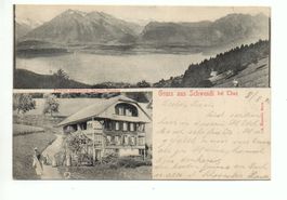 Gruss aus SCHWENDI b. Thun, Pension Alpenblick, Fam. Zürcher