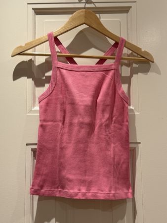 ba&sh Pink Ribbed Tank Top, Size XS/0