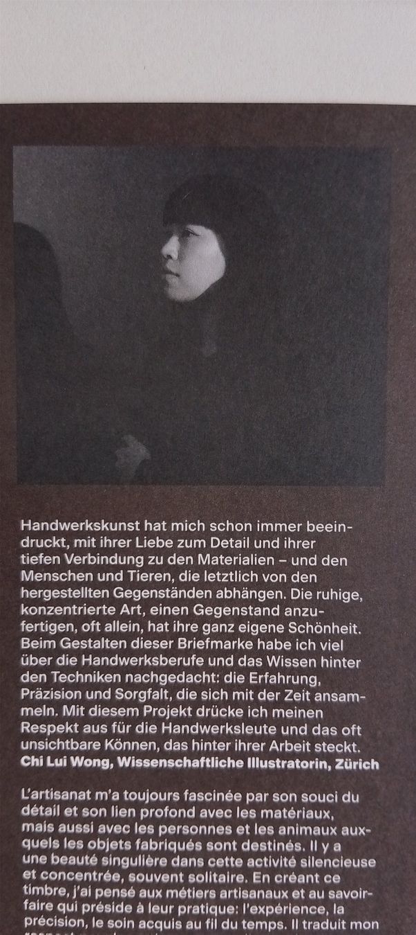 Alle Briefmarken: souvenirblatt "traditionelle handwerksberufe" ** – Neu (gemäss Beschreibung) aus Zürich von var_gmw9 3