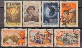Sowjetunion UdSSR 1957-1958 Sputnik & Armee Posten gestempel
