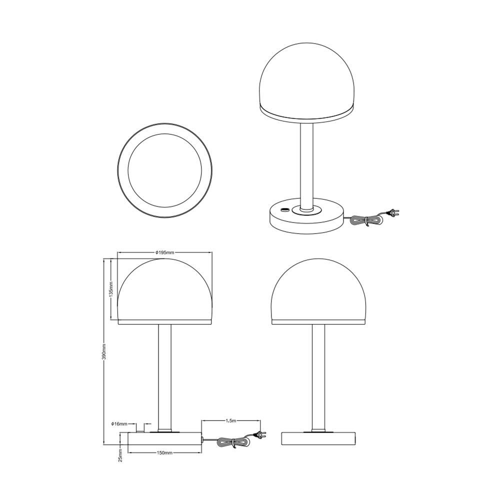 Lampade: LED Tischleuchte, Dimmer, 39 cm Höhe – Nuovo (secondo la descrizione) da Kreuzlingen venduto da Smart-Light 4