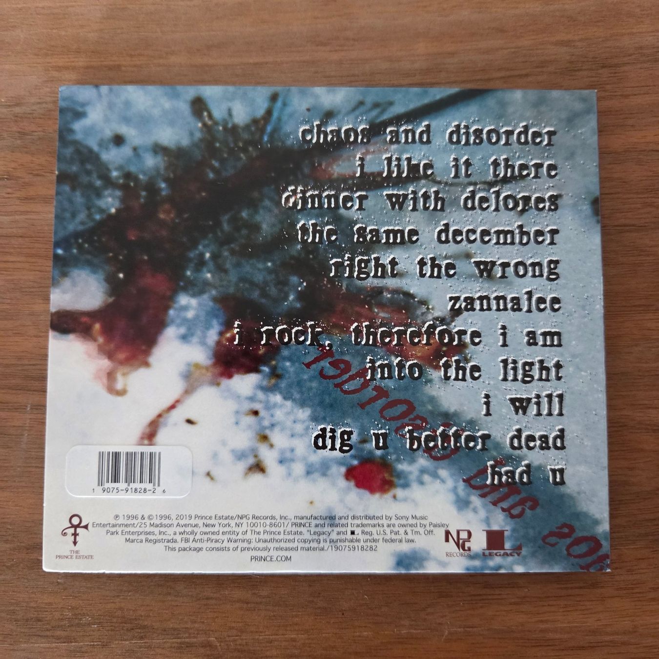CD: Prince - Chaos And Disorder - CD - 2019 Reissue – Nuovo (secondo la descrizione) da Olten venduto da clayrout 1