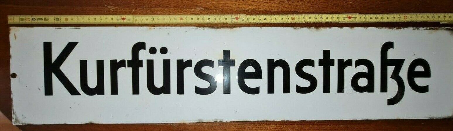 Insegne: Original emailliertes - Strassen Schild Berlin Kurfürst – Usato da Pfungen venduto da Fastback66 1