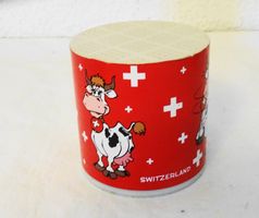 Süsse Muh Dose mit Schweizer Kuh-Motiv