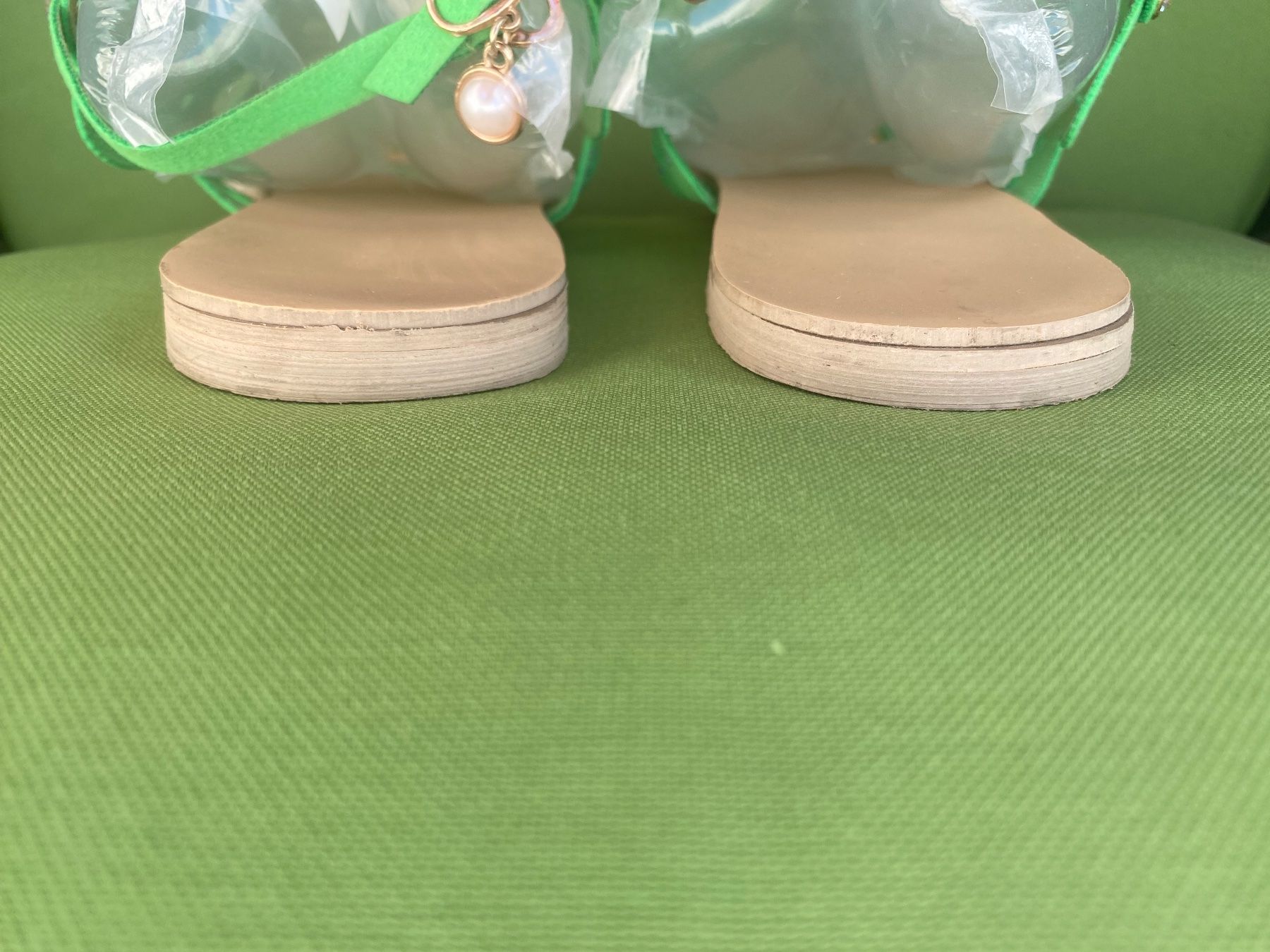 Damenschuhe: SUMMERTIME - stylische Flip-Flops mit Perlen, grün, 39 – Gebraucht aus Winkel von ferrari2022 7