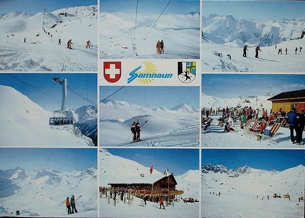 Cartoline postali: SAMNAUN Alp Trida - Luftseilbahn - Skilift – Usato da Jona venduto da philajona