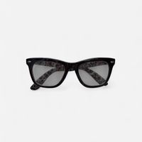 Women's Black and Silver Sunglasses