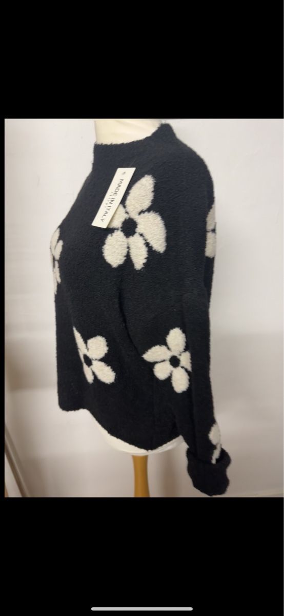 Blumen Zara Pullover Stickerei Damen Blumen Stickerei Mohair