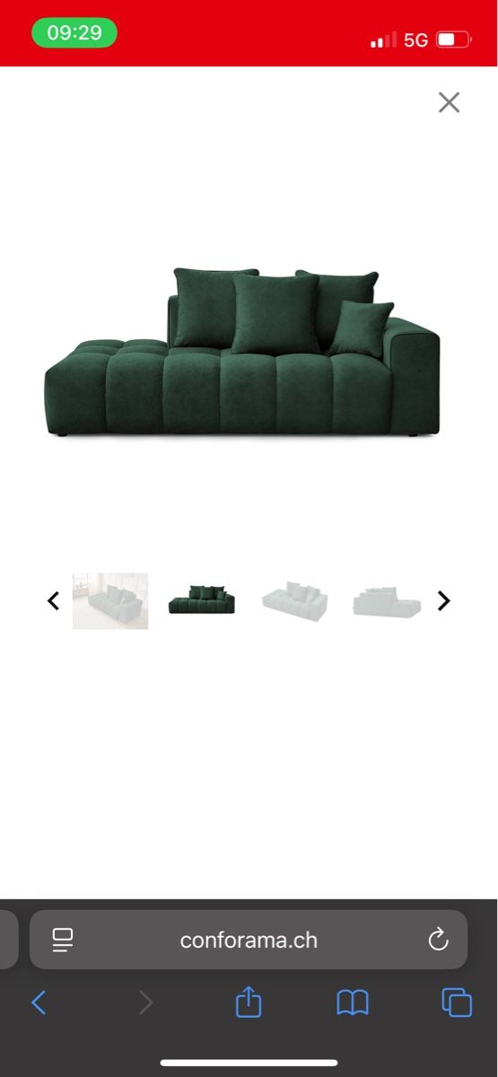 Conforama Sofas: Sofa Bobochic - velours vert - conforama – Neu (gemäss Beschreibung) aus Ayer von mmt_8bk7 2