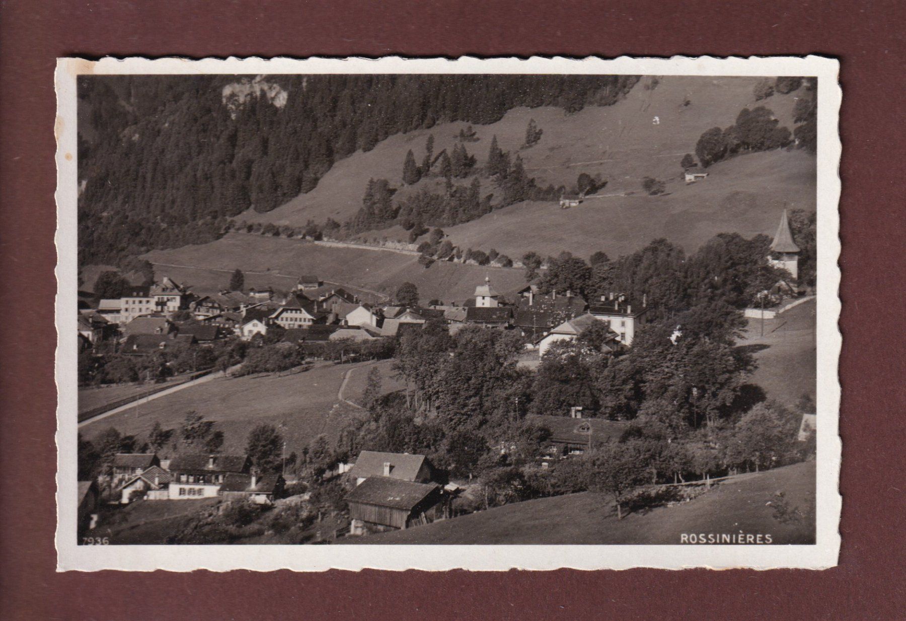 Cartoline postali: ROSSINIERE – Usato da Pully venduto da nicecards