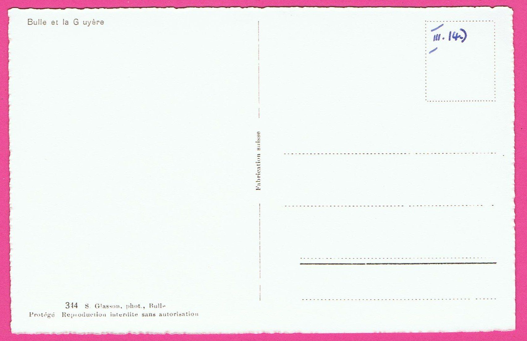 Cartoline postali: Bulle et la Gruyère – Usato da Einsiedeln venduto da dillie 1