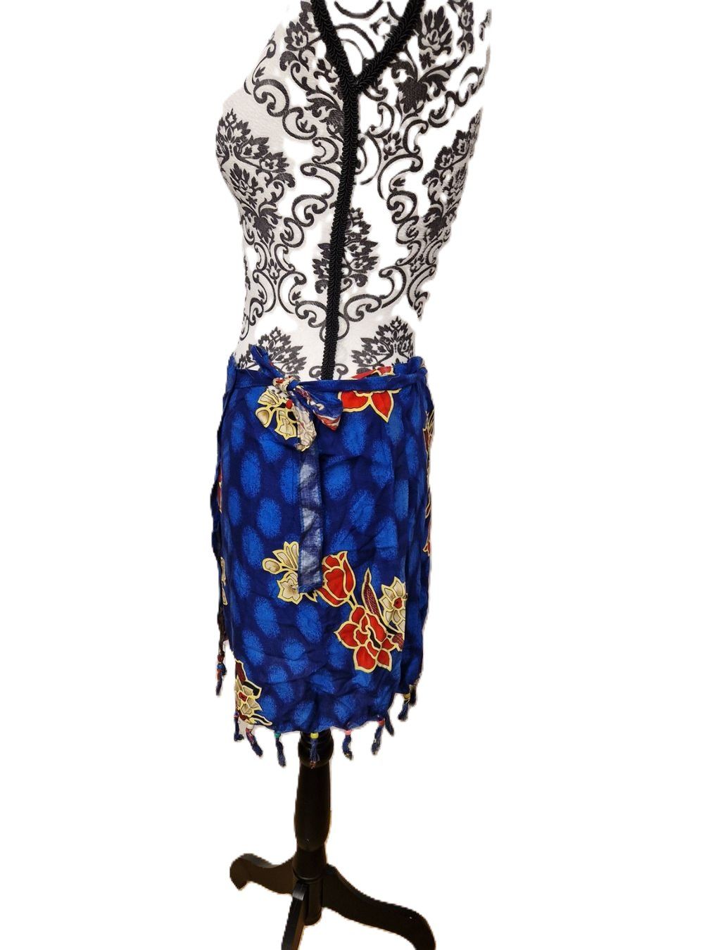 Röcke: Batik Wickelrock blau mit Blumenmuster Gr. S/M – Neu (gemäss Beschreibung) aus Glattbrugg von mas_75t2 1