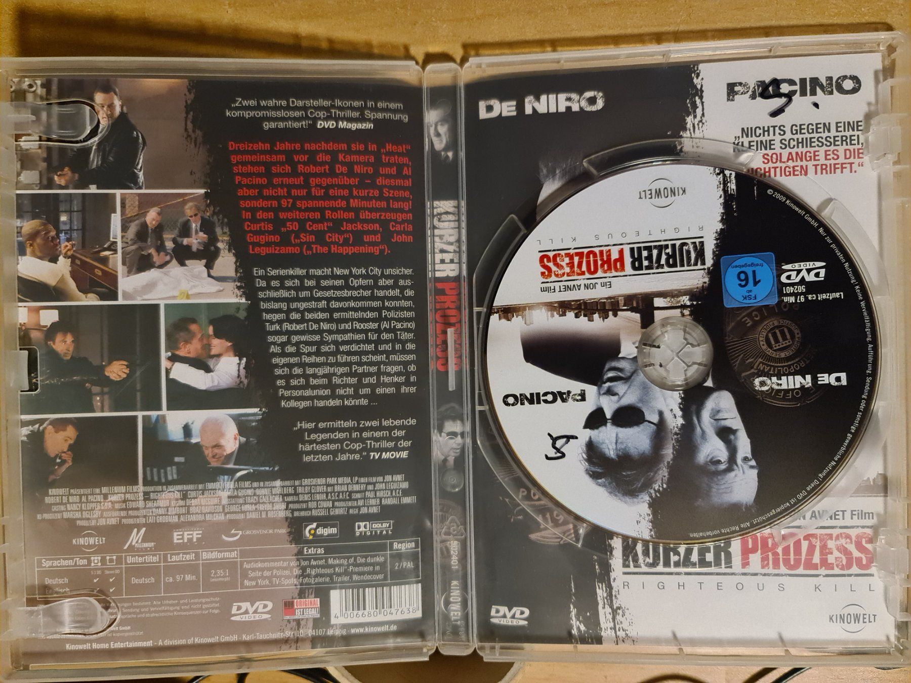 Tutti i DVDs: DVD: Kurzer Prozess - De Niro & Pacino – Usato da Dintikon venduto da Vexi 1