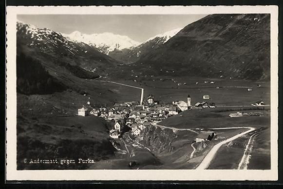 Cartoline postali: AK Andermatt, Panorama mit Furka – Usato da Berlin venduto da bartko-reher