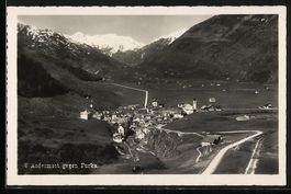 AK Andermatt, Panorama mit Furka