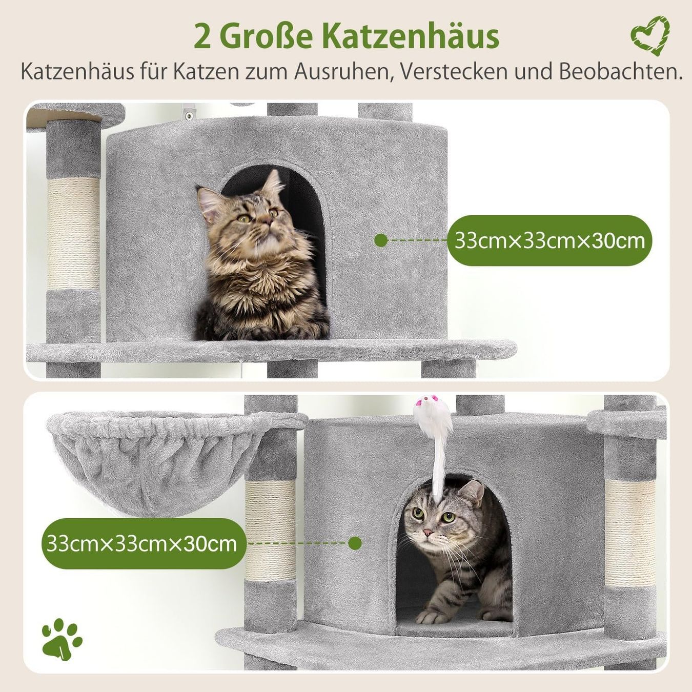 Tiragraffi: Kratzbaum Katzenbaum 167 cm Kletterbaum Katzenturm Grau – Nuovo e nell'imballaggio originale da Wittenbach venduto da VELARO 6