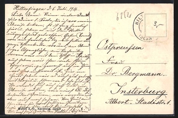 Cartoline postali: Hilterfingen, Generalansicht mit dem Thu – Usato da Berlin venduto da bartko-reher 1