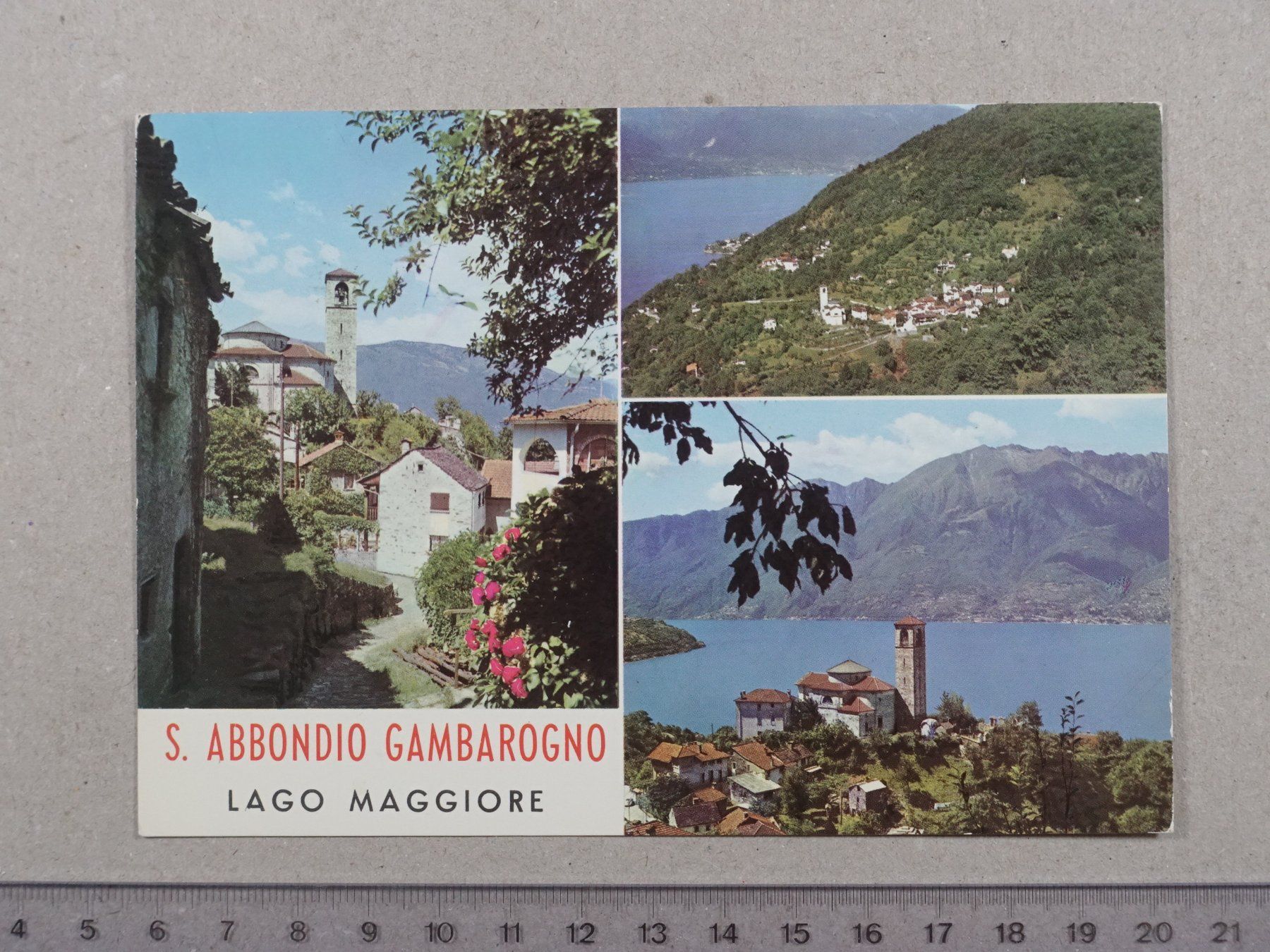 Ansichtskarten: S. Abbondio Gambarogno, Lago Maggiore – Gebraucht aus Lenzburg von fh1