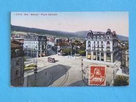 Biel - Bienne - Place Cenrale - Strassenbahn - Tram - 1919