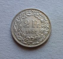 ++ 2.- Franken 1907,  gute und seltene Erhaltung