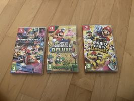 3 Nintendo Switch Mario Spiele Set im guten Zustand